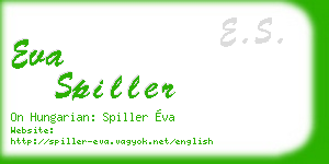 eva spiller business card