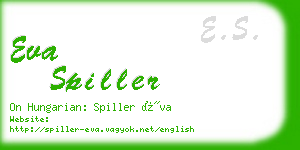 eva spiller business card